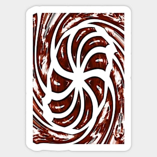 Red Brown Twister With White Accents Sticker